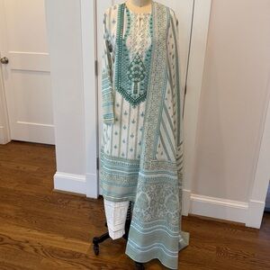 Sapphire 3 Piece Cotton Malmal Suit